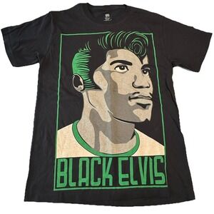 Kool Keith Short Sleeve Black Elvis Graphic T-Shirt Gray Green Black SMALL NWOT